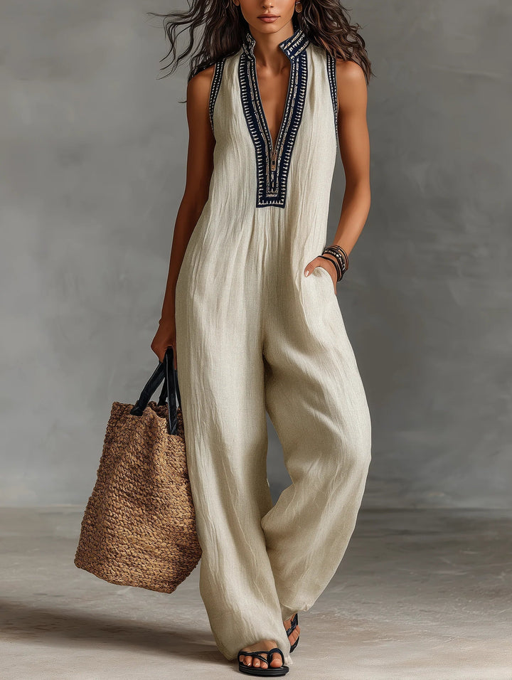 Fiamma | Sleeveless High-Neck Jumpsuit with Zip