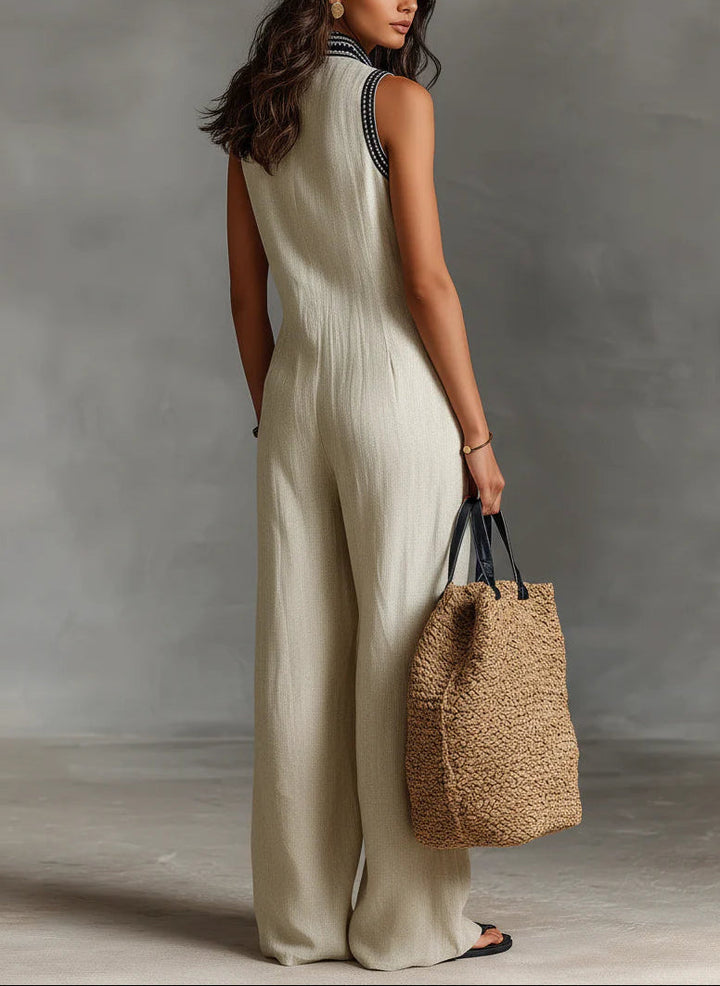 Fiamma | Sleeveless High-Neck Jumpsuit with Zip