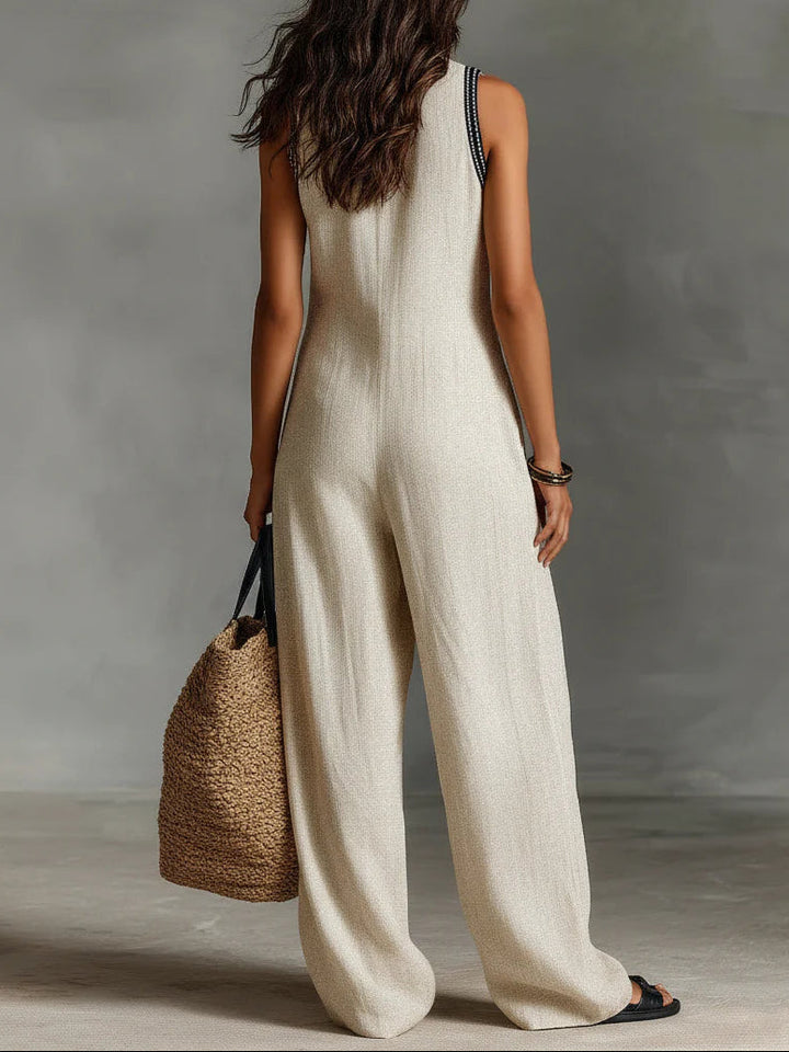Fiamma | Sleeveless High-Neck Jumpsuit with Zip