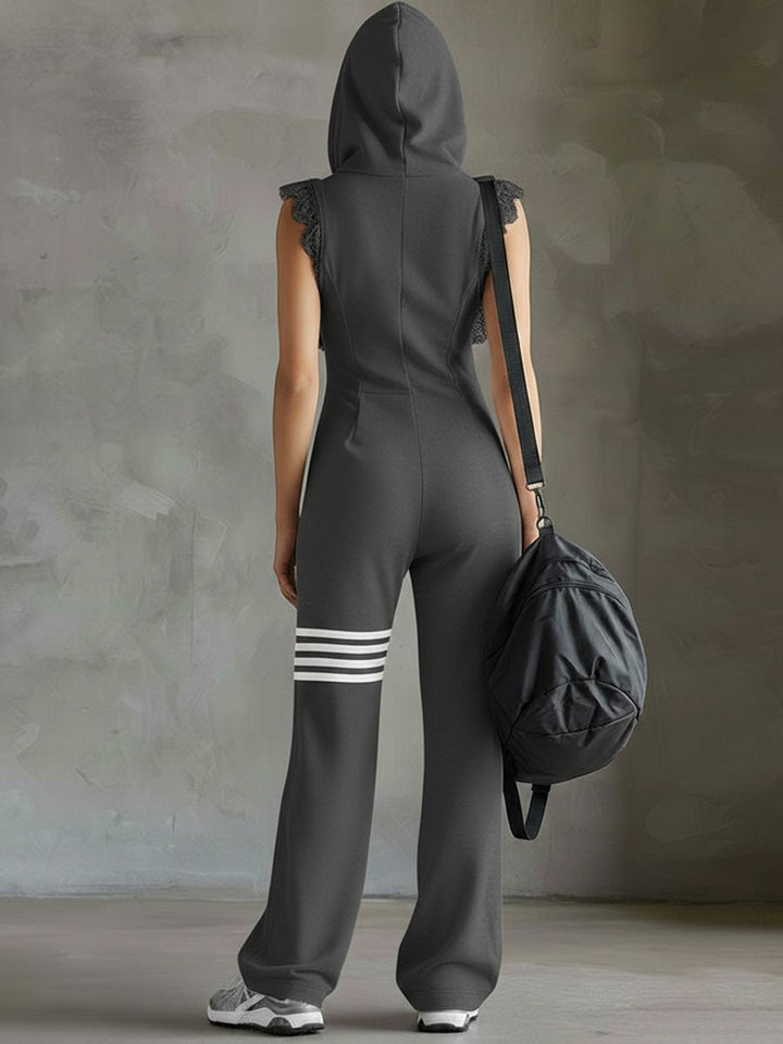 Giada | Retro Hooded Striped Jumpsuit