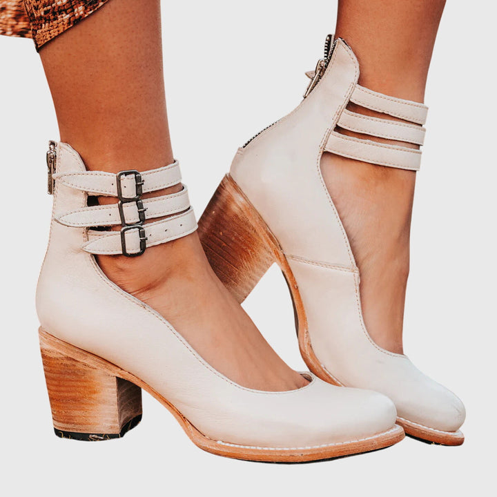 Elegant and Comfortable Real Leather Heels