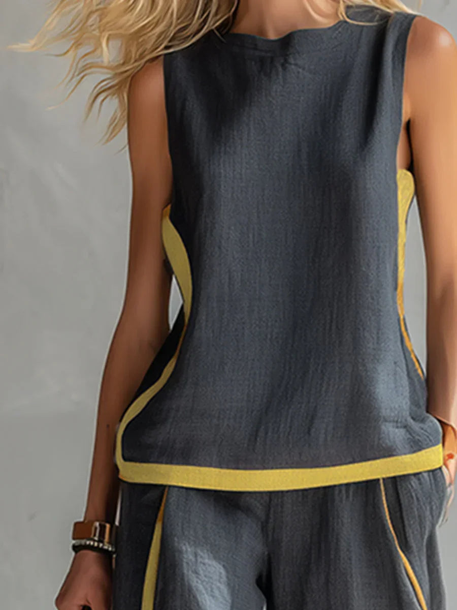 Elisa | Complete Fluid Two-Piece with Contrast Details