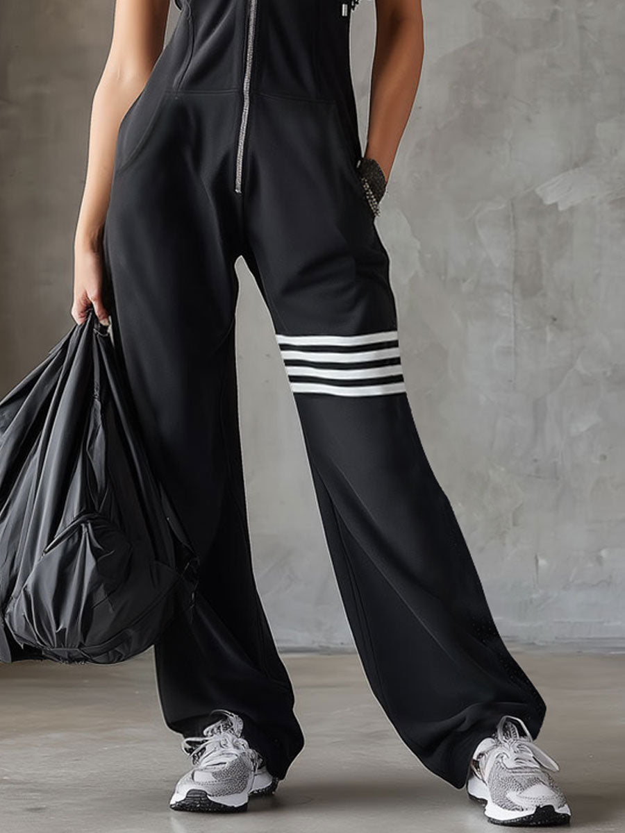 Giada | Retro Hooded Striped Jumpsuit