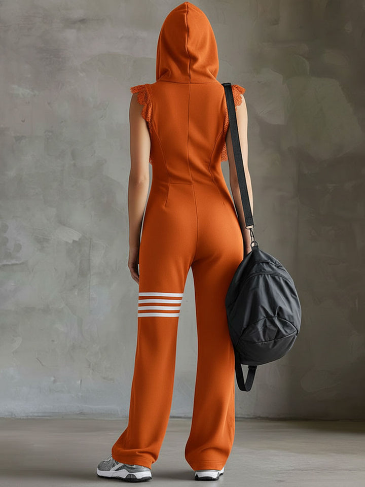 Giada | Retro Hooded Striped Jumpsuit