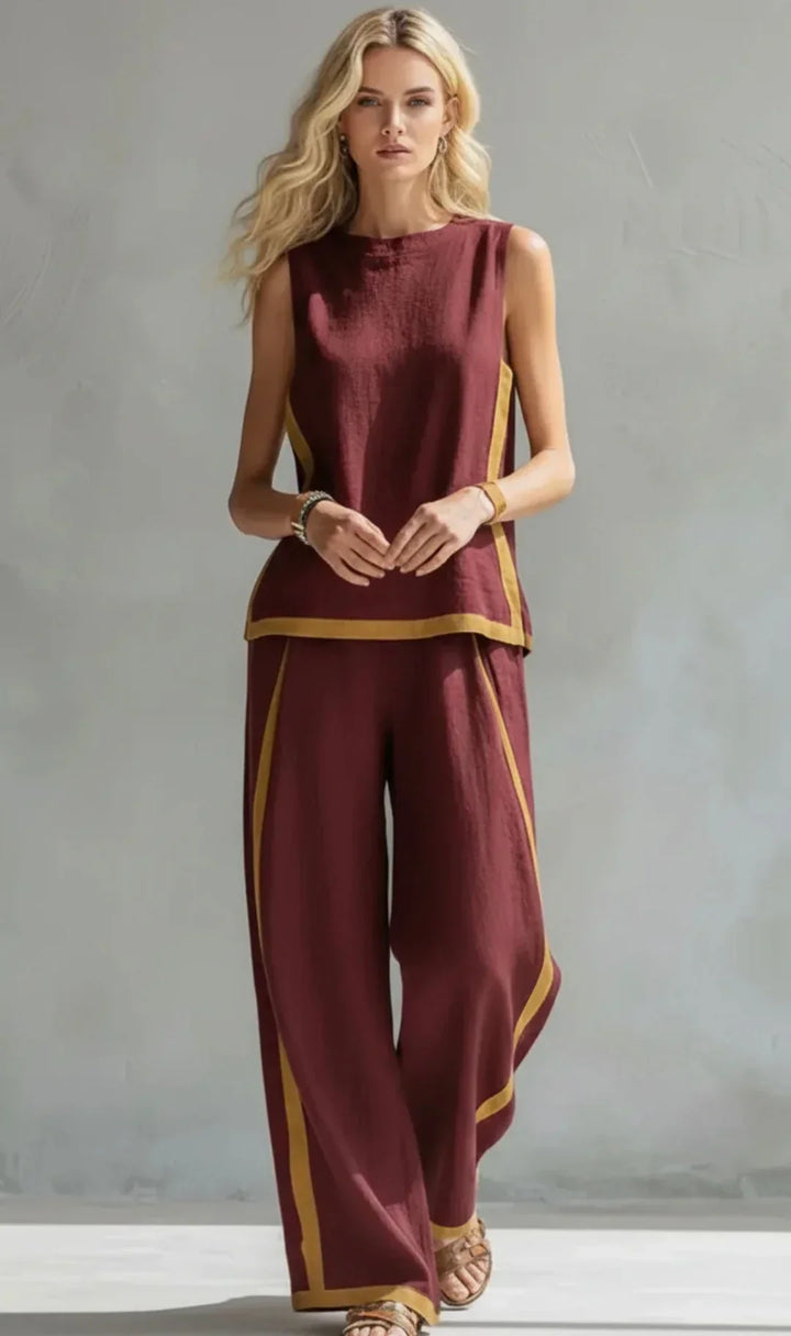 Elisa | Complete Fluid Two-Piece with Contrast Details