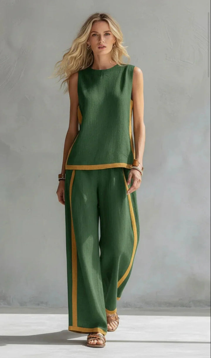 Elisa | Complete Fluid Two-Piece with Contrast Details