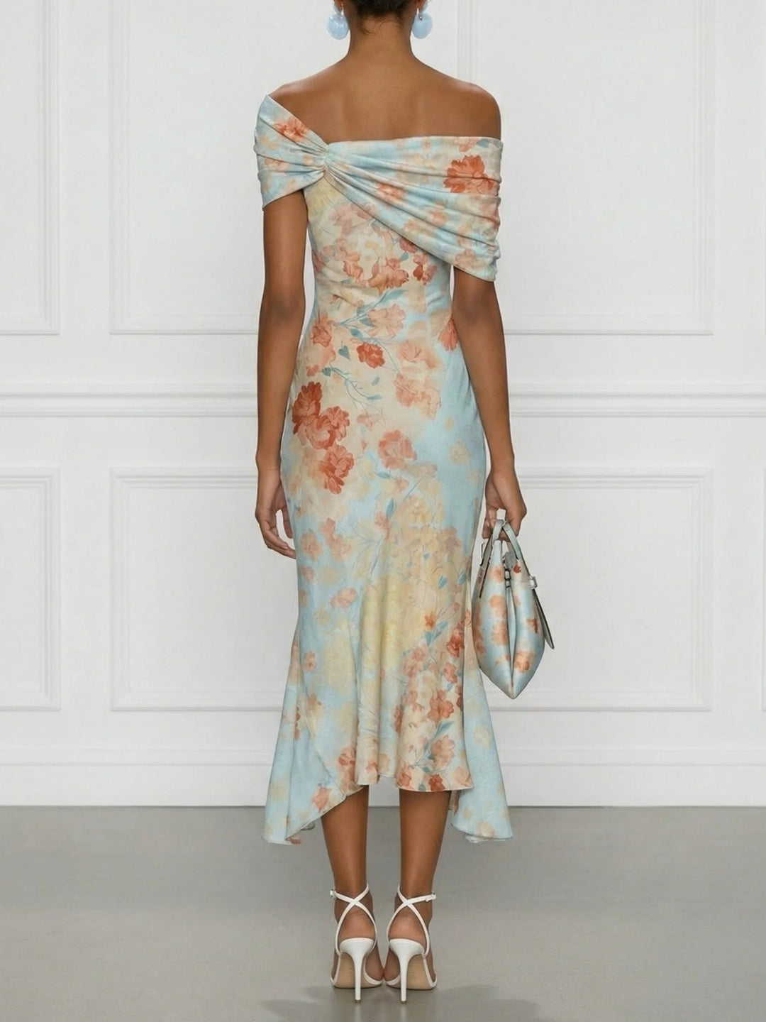 Vittoria | Off-Shoulder Floral Mermaid Midi Dress