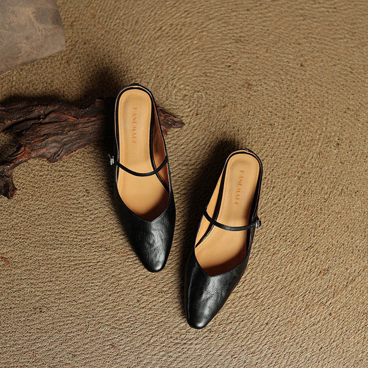 Vintage Real Leather Mules
