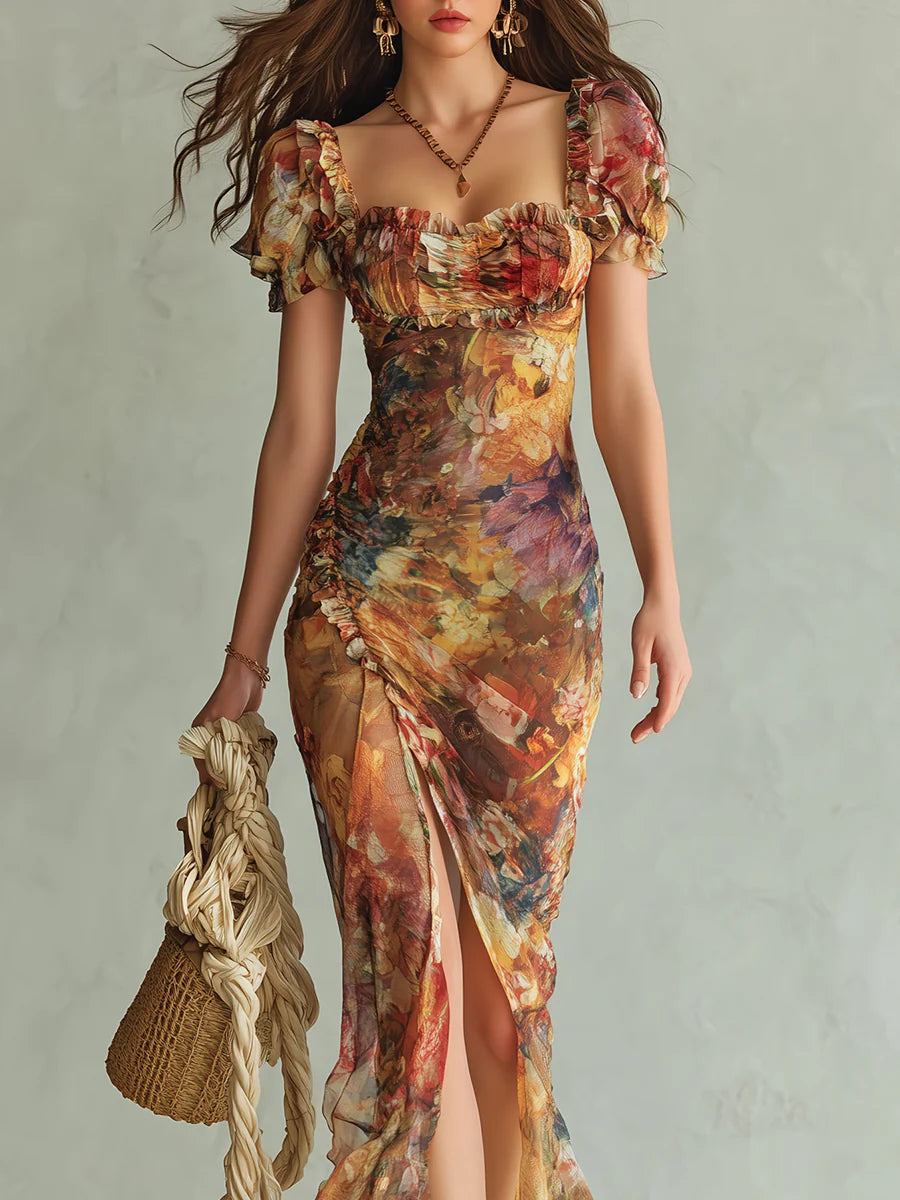 Violeta | Long Bohemian Chiffon Dress