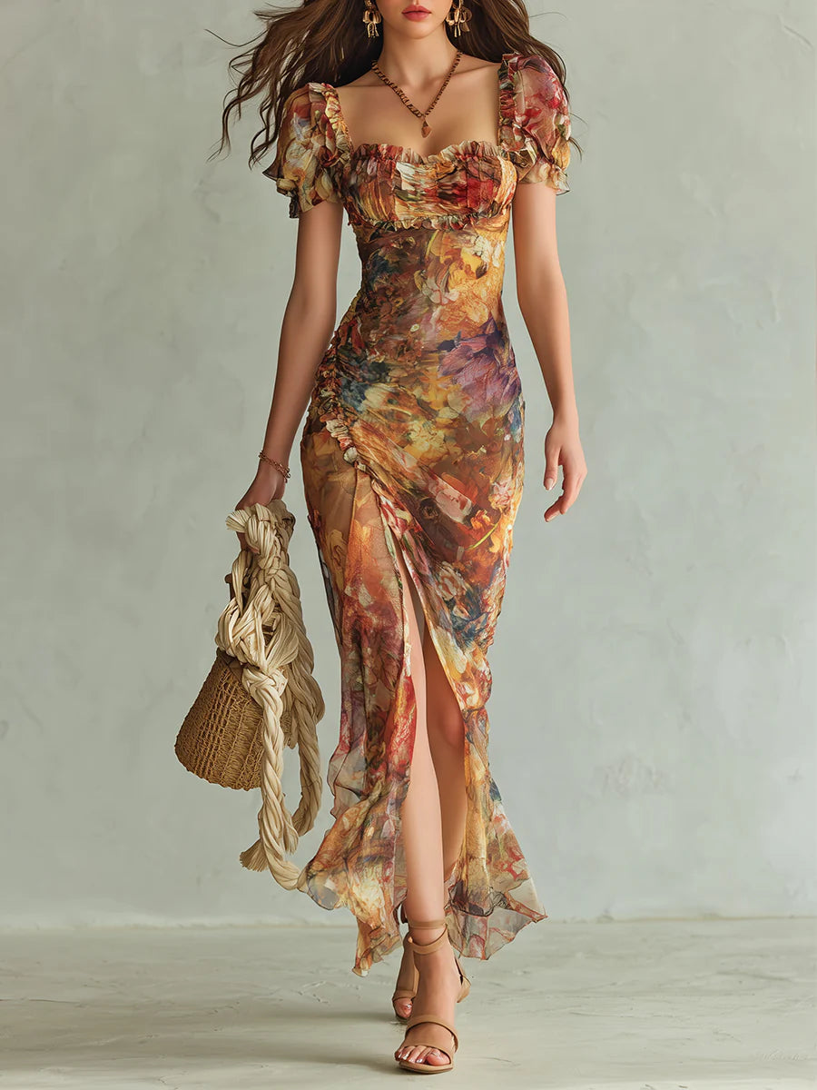 Violeta | Long Bohemian Chiffon Dress