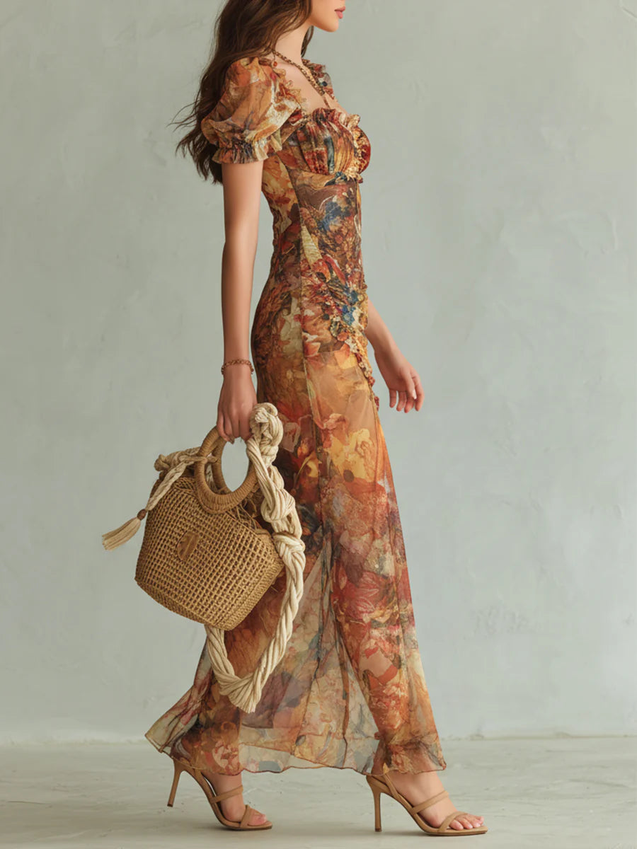 Violeta | Long Bohemian Chiffon Dress