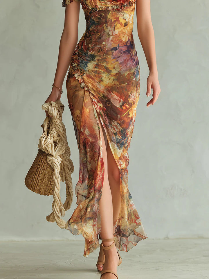 Violeta | Long Bohemian Chiffon Dress
