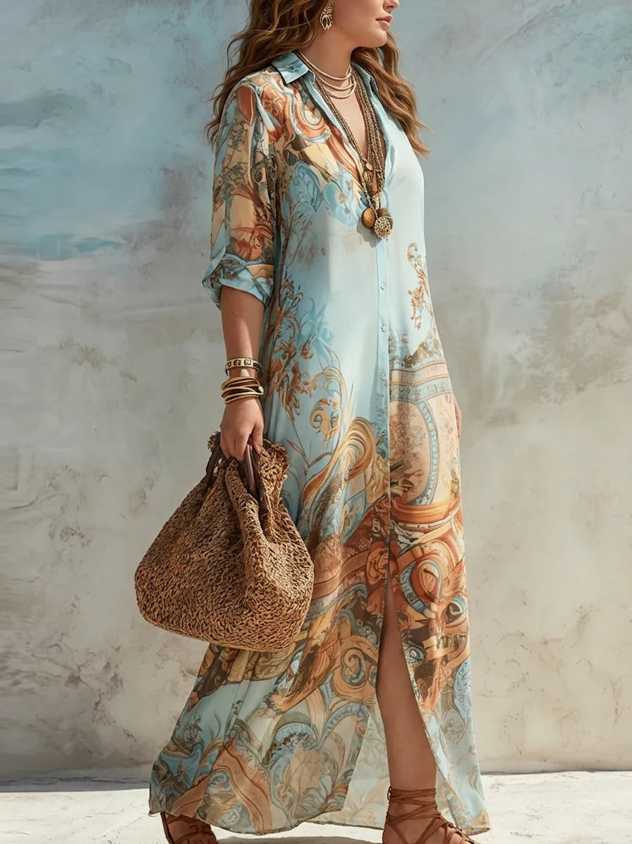 Maria | Elegant Mediterranean Blouse Dress