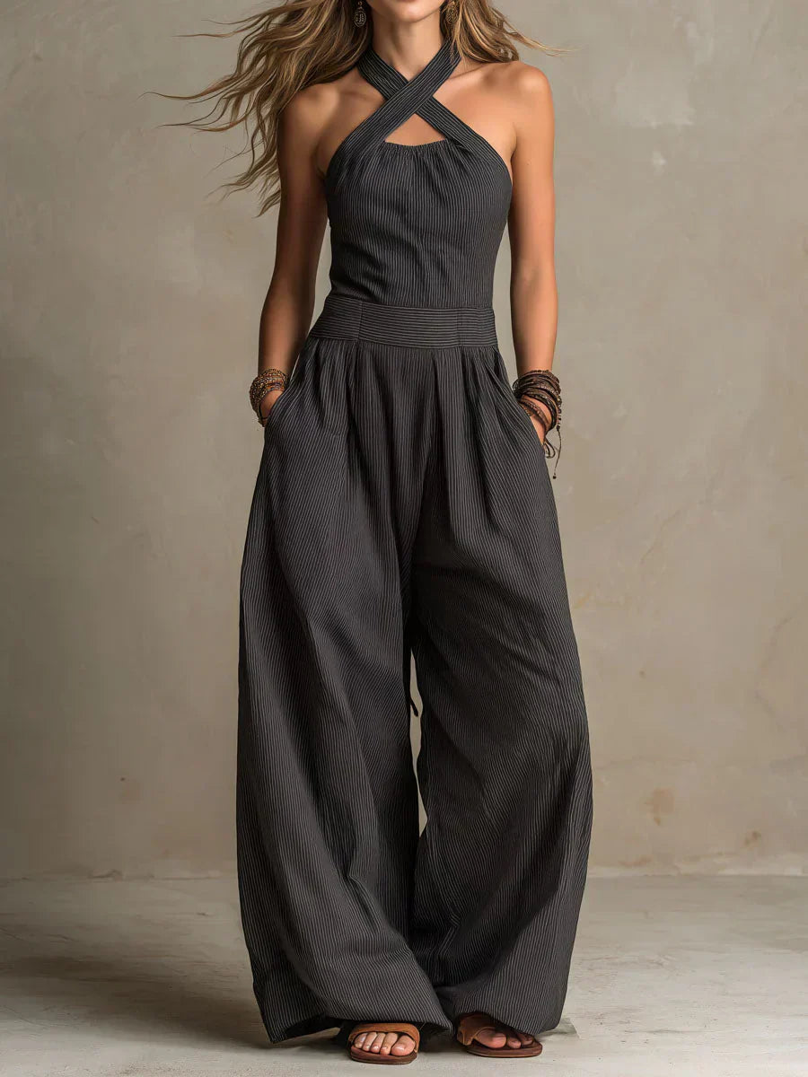 Isabella | Flowing Long Jumpsuit with Halter Neck