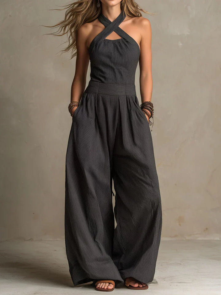 Isabella | Flowing Long Jumpsuit with Halter Neck