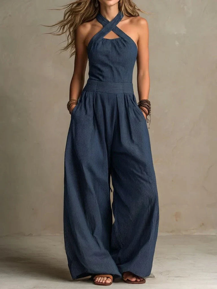 Isabella | Flowing Long Jumpsuit with Halter Neck